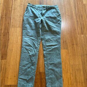 Green Chinos Cotton Straight Leg